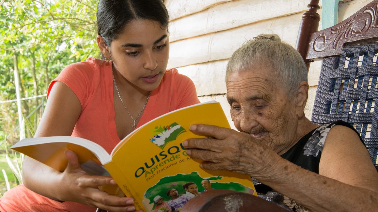 Benefiaria con el Plan de Alfabetización Quisqueya Aprende Contigo