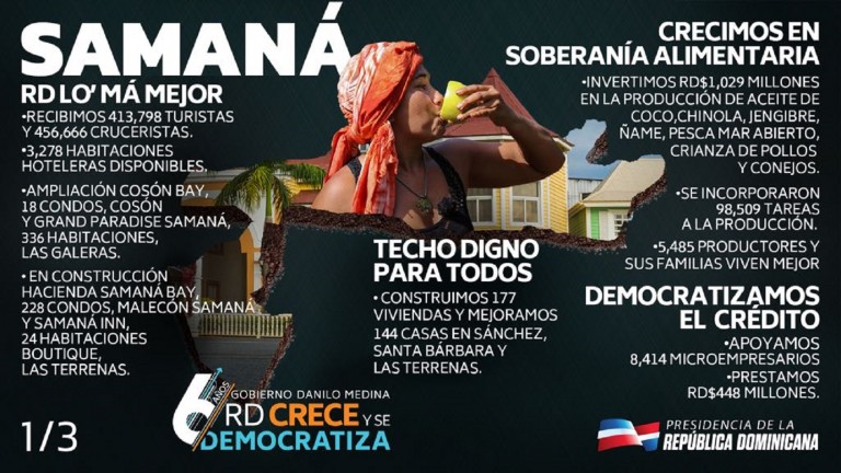 Samaná crece y se democratiza: en últimos 6 años recibe 413,798 turistas y 456,666 cruceristas; y alcanza más de 3 mil habitaciones 