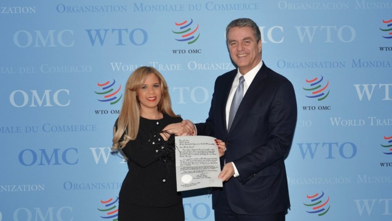  Embajadora Katrina Naut presenta cartas credenciales ante director general Organización Mundial del Comercio