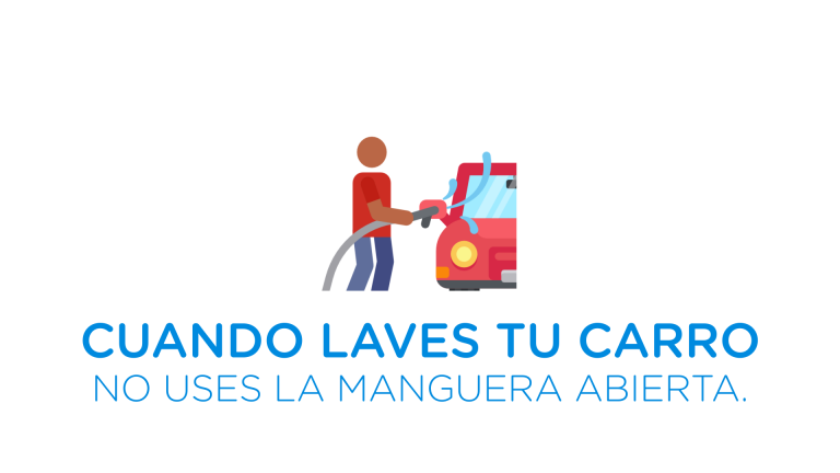Cuando laves tu carro‬ ‪no uses la manguera. Mejor, un cubo o cubeta. Así controlas el gasto de agua.‬