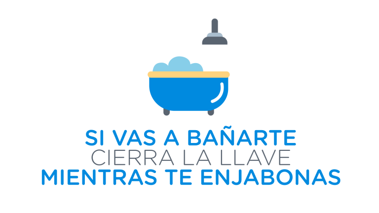 Cierra la llave  mientras te enjabonas