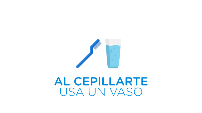 Al cepillarte y enjuagarte usa un vaso, en vez de dejar la llave abierta.‬