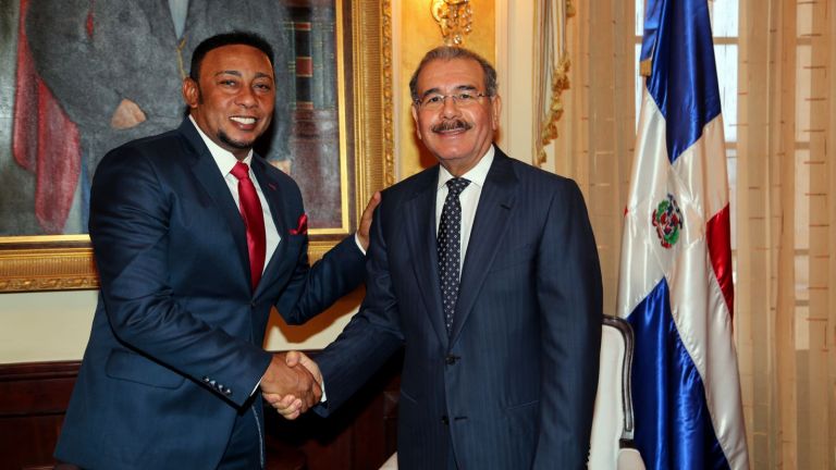 Danilo Medina y Anthony Santos